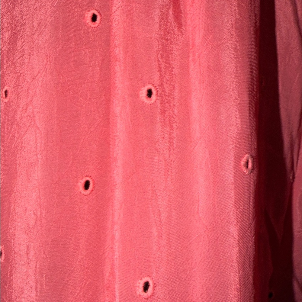 Johnny Was Womens Coral Embroidered Long Sleeve Tunic with crocheted buttons lg - Picture 8 of 15